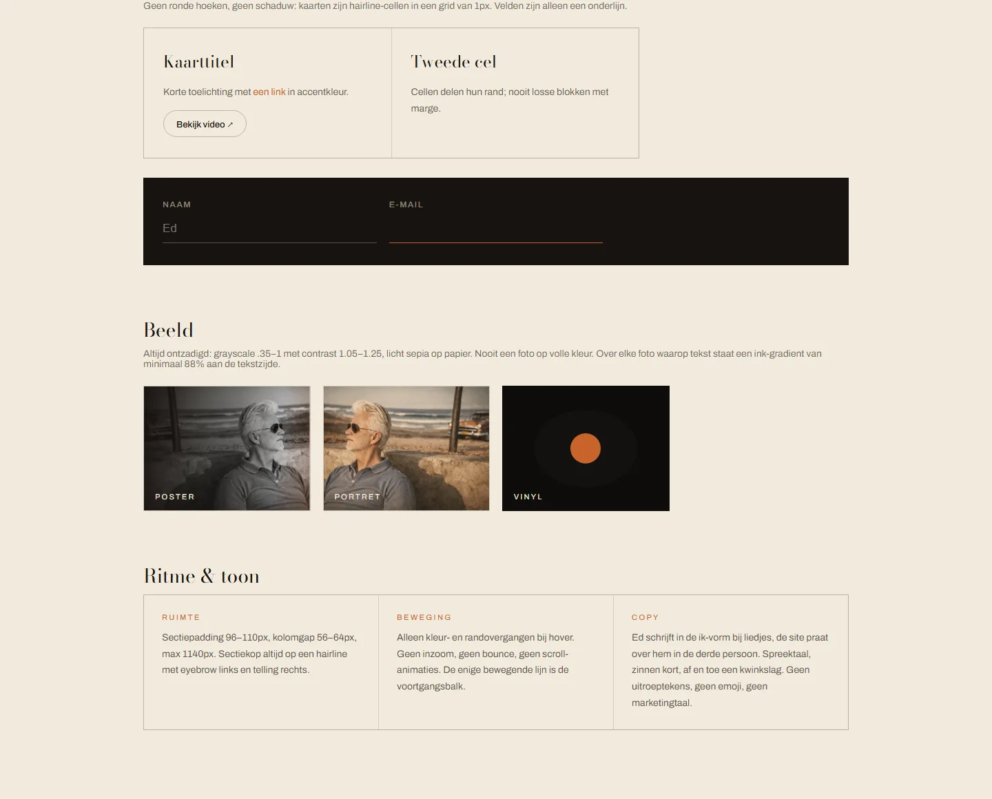 Derde deel van het Ed Millstream design system met formulier, beeldbehandeling en ritme.